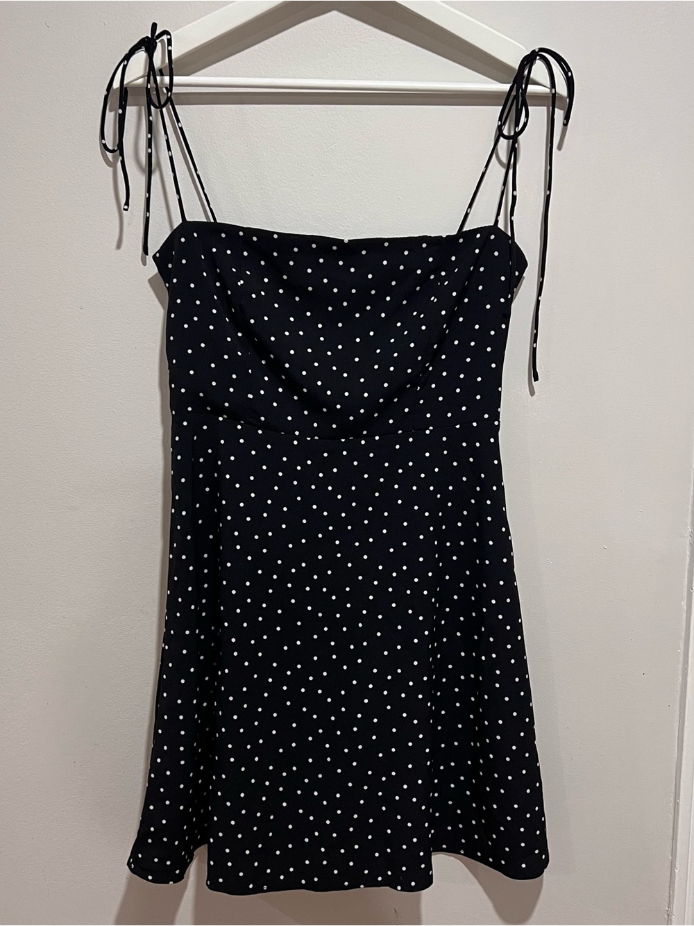 Black Polka Dot Tie-Strap Sundress